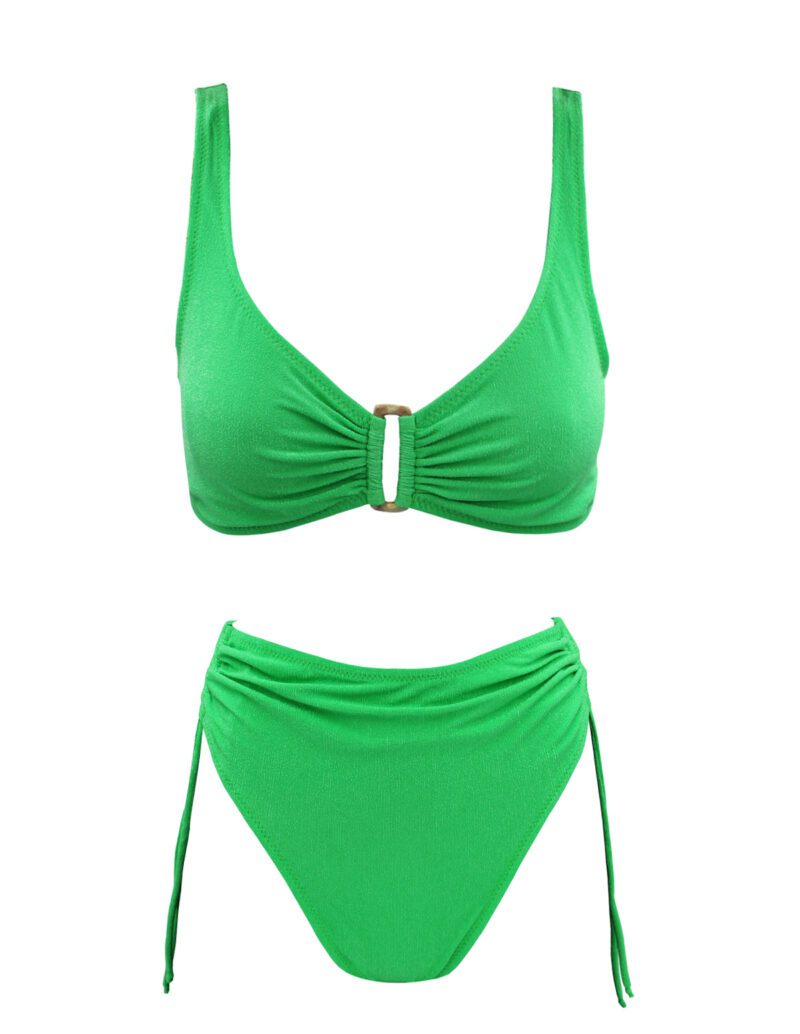 SEAWEED GREEN HIGH WAISTED BIKINI | Emma Swimwear